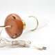 Lamp tripod vintage teak brass opaline