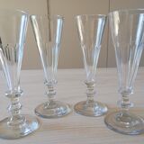 Set of 4 crystal champagne flutes