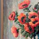 Original Swedish Oil on Canvas – "Red Poppies in a Blue Vase" by C. Horst – Signed – Vintage and Framed – 72 × 62 cm (28.3" × 24.4")