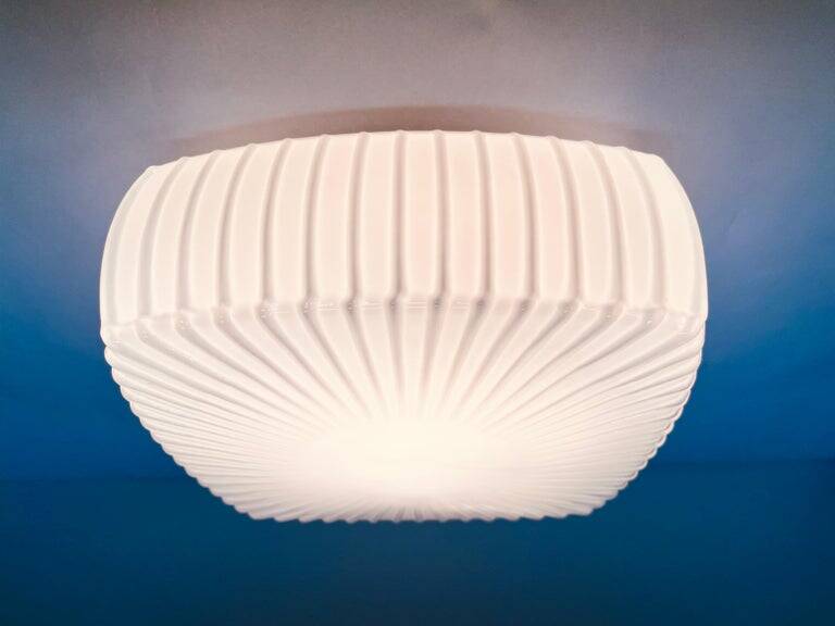Midcentury Glass Ceiling Lamp/Flush Mount or Wall Lamp, 1970s - Czechoslovakia