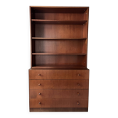 Bookcase, teak chest of drawers, 1960
