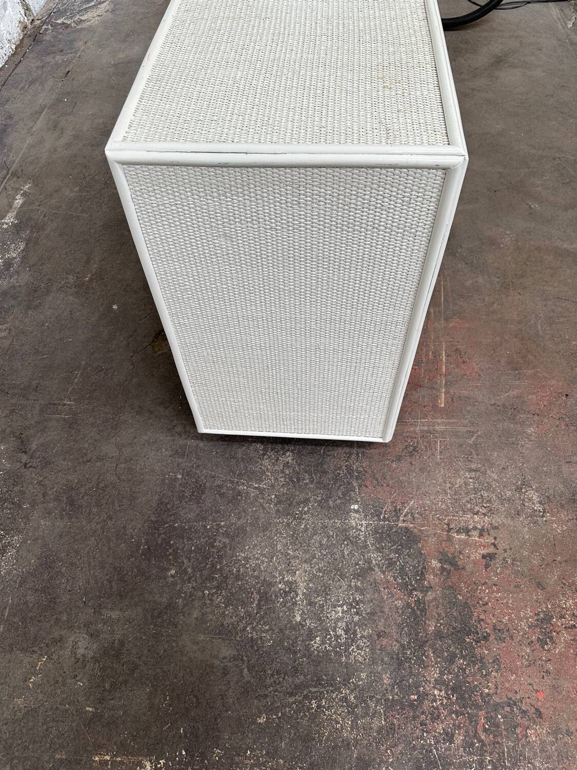 White rattan chest of drawers