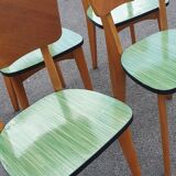 Set of 4 formica and wood chairs