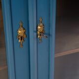 Antique Display Cabinet Painted Blue From 1920s