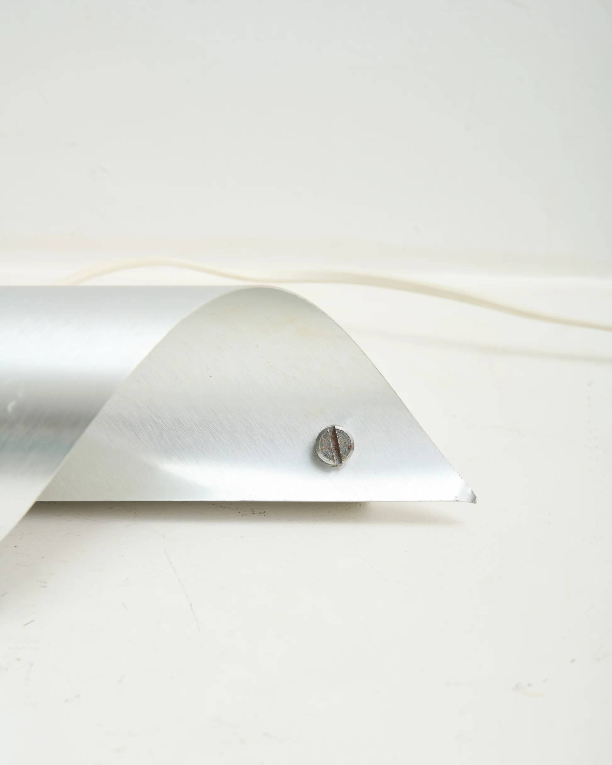 Cylindrical wall light Space Age, brushed aluminium, 1970-1980