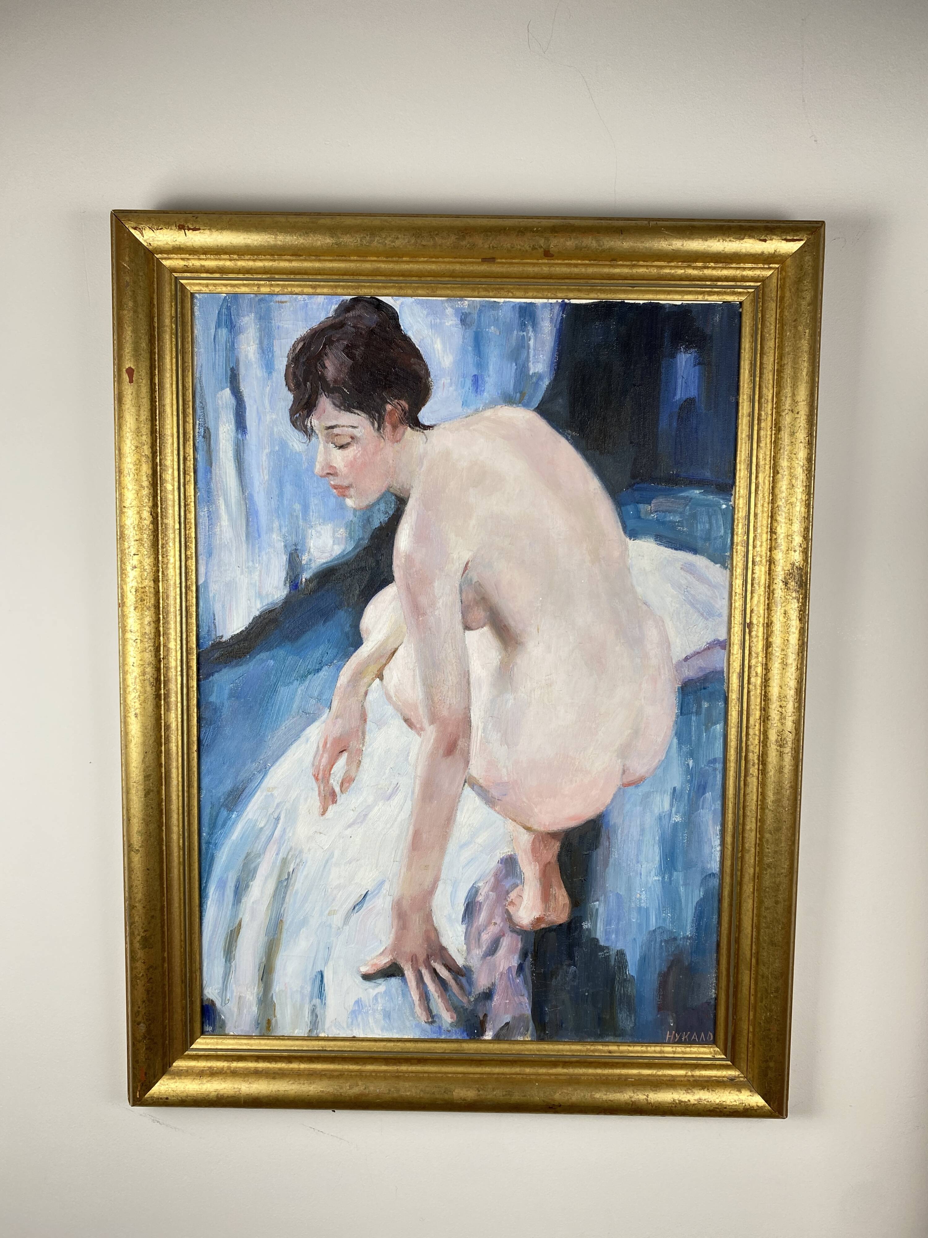 Large Painting Oil on canvas Russian school Hykano H.