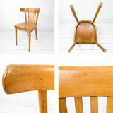 Chaise bistrot vintage Mid-Century en bois à barreaux style scandinave