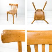 Chaise bistrot vintage Mid-Century en bois à barreaux style scandinave