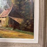 P. Guivalot: Oil painting on canvas, animated rural landscape, signed and dated