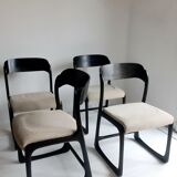 Set of 4 sleigh chairs
