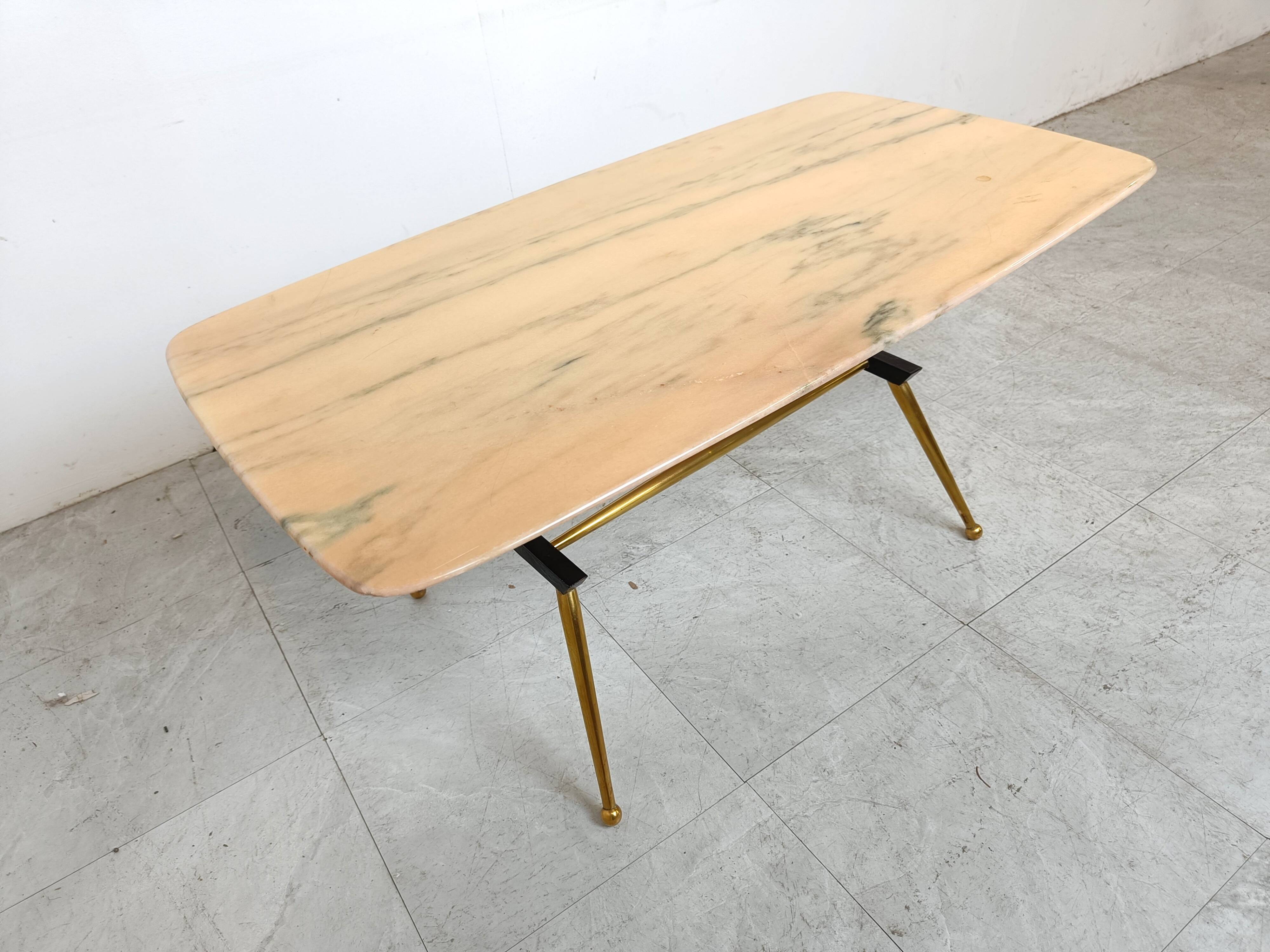 Table basse vintage italienne en marbre, 1950