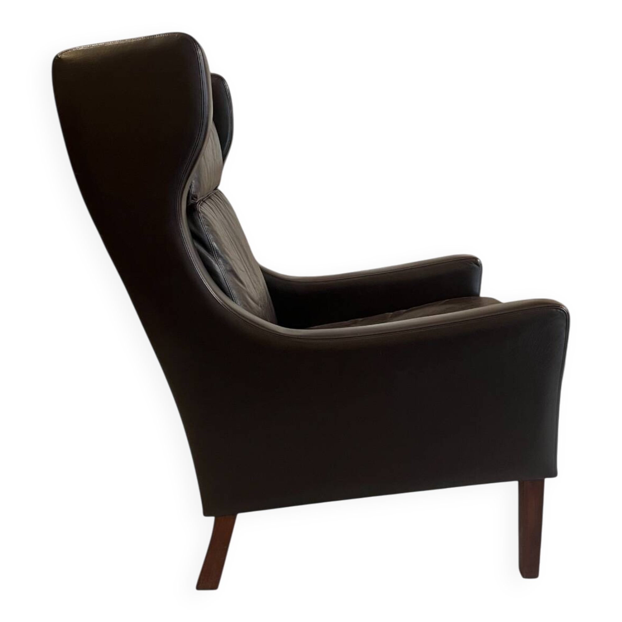 Leather wingback chair