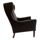 Leather wingback chair