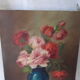 Old oil on canvas bouquet of flowers old still life