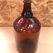 Ancienne Bouteille Dame Jeanne CLOROX Verre Marron Vintage #A941