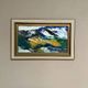 Original Swedish Oil on Cardboard – "Mountains" by Svendolf Carlsson – Signed – Vintage and Framed – 70 × 45 cm (27.6" × 17.7")
