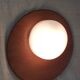 Globe-shaped wall sconces in opaline glass and wood - mid-20th century