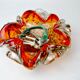 Vide poche sommerso orange et or par seguso, verre de murano, italie, 1970