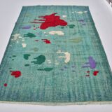 One Kind Unique Vintage Wool Carpet