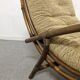 Living room in bamboo and rattan of the 60s/70s (4 armchairs 2 ottomans 1 coffee table + cushions)