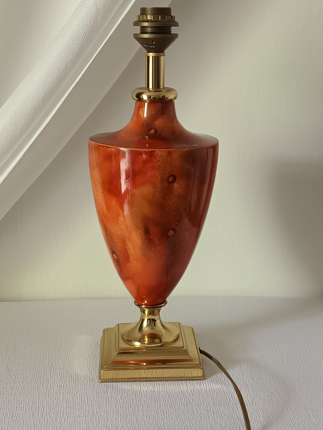 Vintage ceramic baluster lamp foot