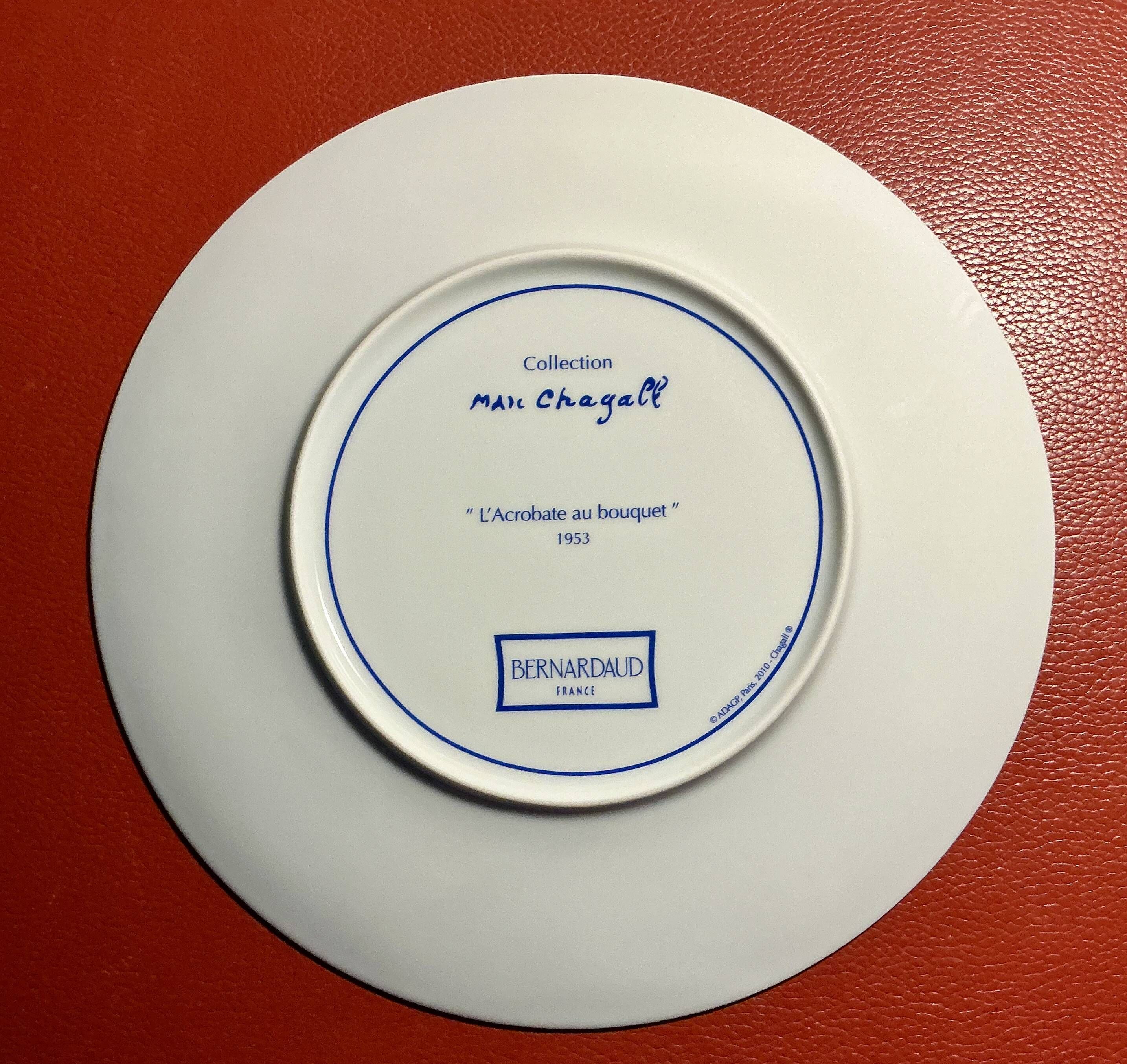 Bernardaud box of 6 Limoges porcelain plates Marc Chagall