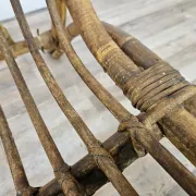 Quatre fauteuils en osier vintage, années 1970