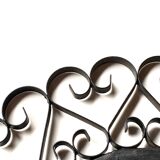 Black metal round mirror, 1960s - 28cm