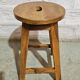 Tabouret d'atelier en teck birman