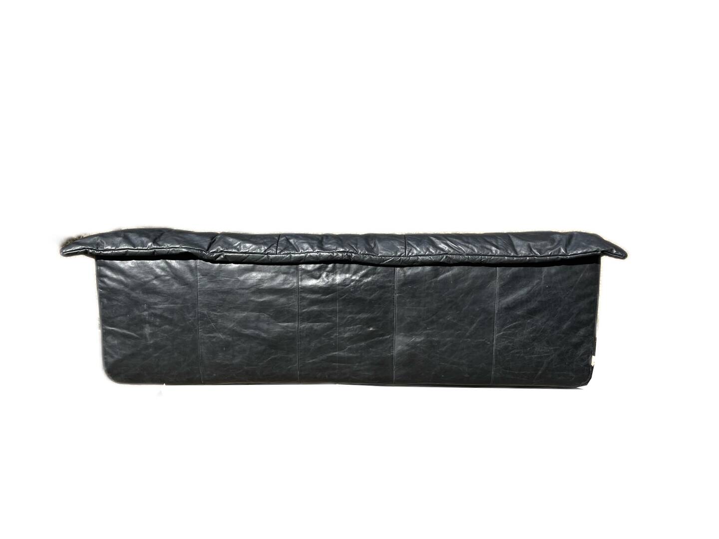 Flou Flou sofa in full grain black leather, Ligne Roset, De Pas, D'urbino, Lomazzi (1988)