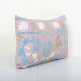 12" x 20" tashkent suzani bench pillow case made from a 19th century suzani - purple bedding lumbar