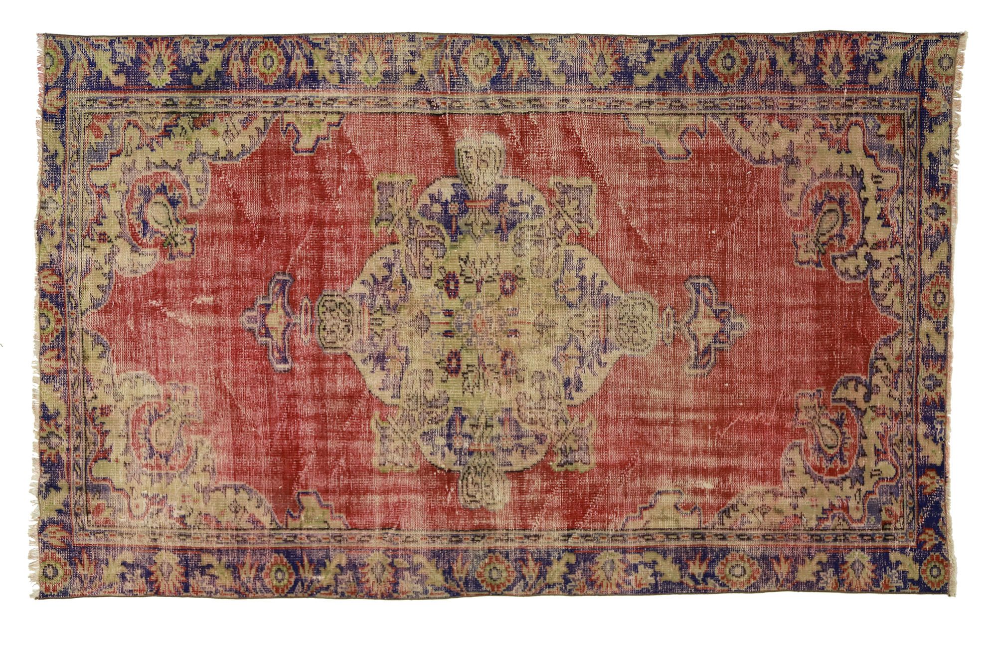 Anatolian handmade vintage rug 250 cm x 158 cm