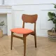 Scandinavian chair wood & vintage orange