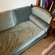 Vintage Louis XVI style blue velvet sofa
