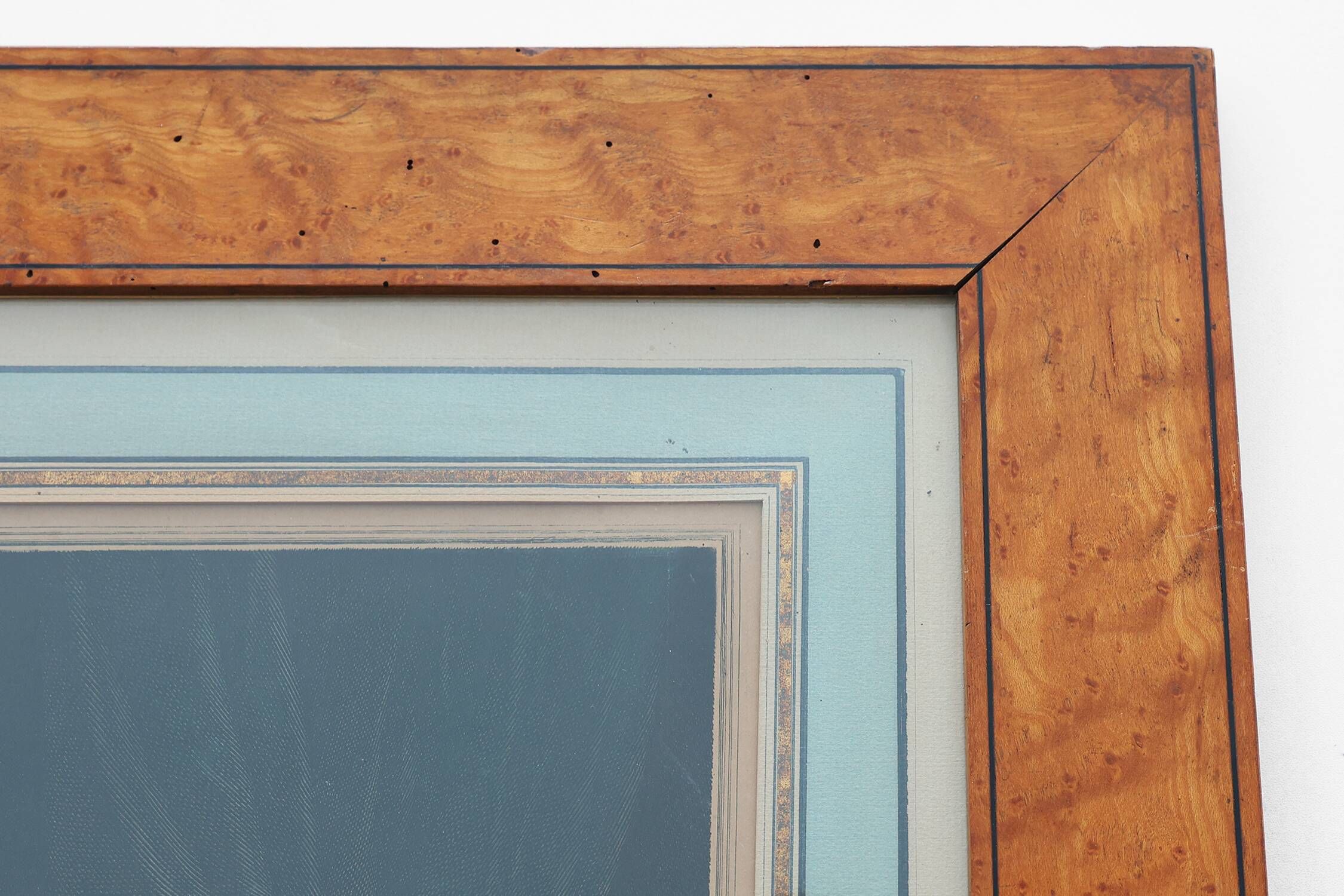 Antique Walnut Frame with Engraving “Le Verrou” by Maurice Blot, France