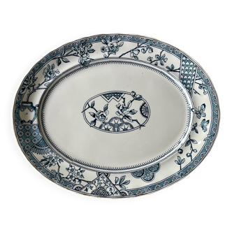 Grand plat ovale terre de fer faïencerie Keeling modèle « Victoria »