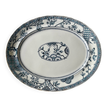 Grand plat ovale terre de fer faïencerie Keeling modèle « Victoria »