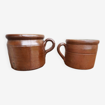 Ensemble de deux pots en grès vintage