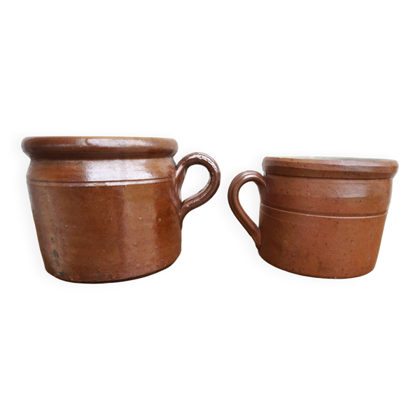 Ensemble de deux pots en grès vintage