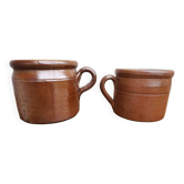 Set of two vintage stoneware pots