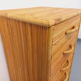 Vintage rattan chest of drawers from the 70s