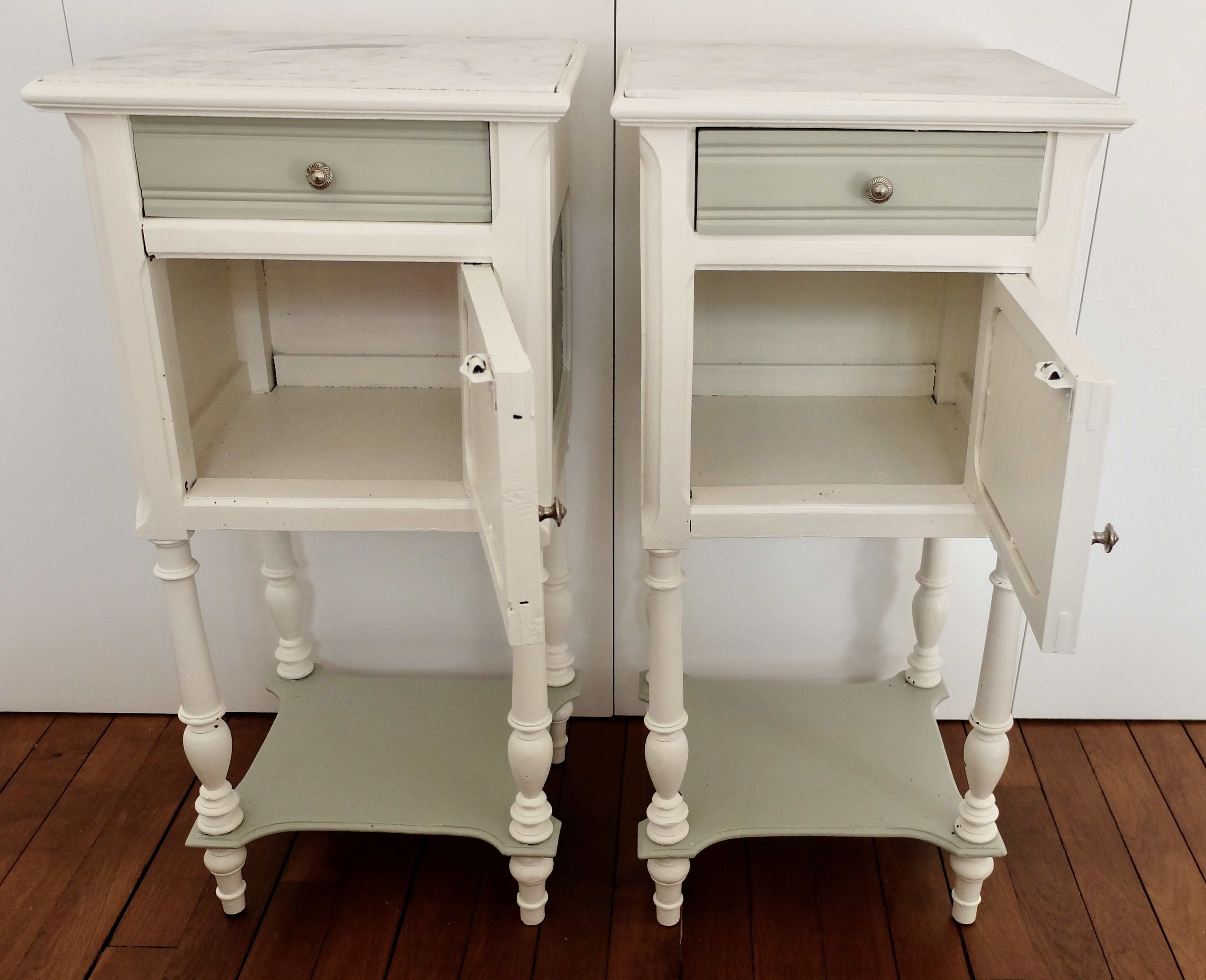 Bedside tables marble wood