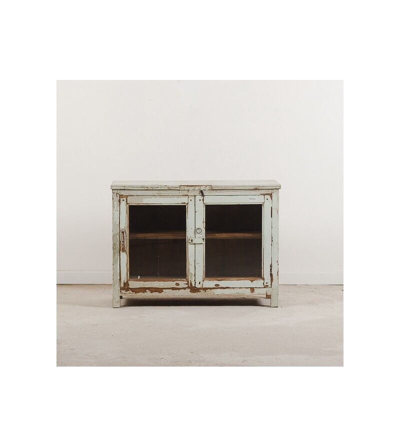 Meuble vitrine patine verte