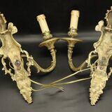 Pair of 19th century Regency style wall lights with winged nymphs -