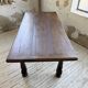 19th-century castle table, carved solid oak, 190cm.