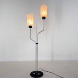Lampadaire en chrome et verre des années 1970 par Lidokov, étiqueté, Tchécoslovaquie