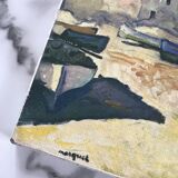 Small painting reproduction of the Port of La Ponche in Saint Tropez