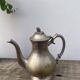 Large old English 19th century gilded metal teapot
