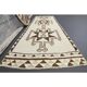 1970s Turkish Hand-Knotted Wool Cotton Beige Runner Rug 112x340