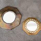Mignons Petits Miroirs en laiton, style oriental, lot de 2